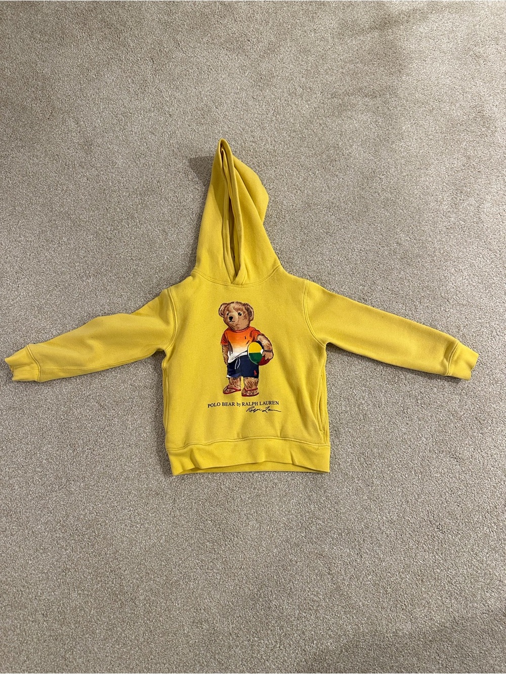 Polo by Ralph Lauren Yellow Hoodie with Polo Bear Graphic